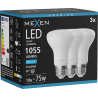 Mexen Nova 3x LED žárovka E27, R63, 10W, Studená - 6500K, 1055 lm - L104-E27-1065-01x03