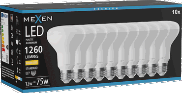 Mexen Nova 10x LED žárovka E27, R80, 12W, Teplá - 3000K, 1260 lm - L105-E27-1230-01x10