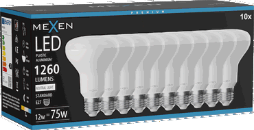 Mexen Nova 10x LED žárovka E27, R80, 12W, Neutrální - 4000K, 1260 lm - L105-E27-1240-01x10