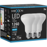Mexen Nova 3x LED žárovka E27, R80, 12W, Studená - 6500K, 1260 lm - L105-E27-1265-01x03