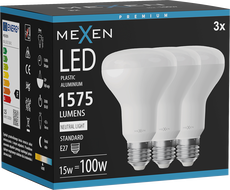 Mexen Nova 3x LED žárovka E27, R80, 15W, Neutrální - 4000K, 1575 lm - L105-E27-1540-01x03