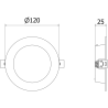 Mexen LDRR stropní panel downlight LED zapuštěný průměr 12 cm, 6W, Neutrální - 4000K, 600 lm, bílý - L210-012-0640-20