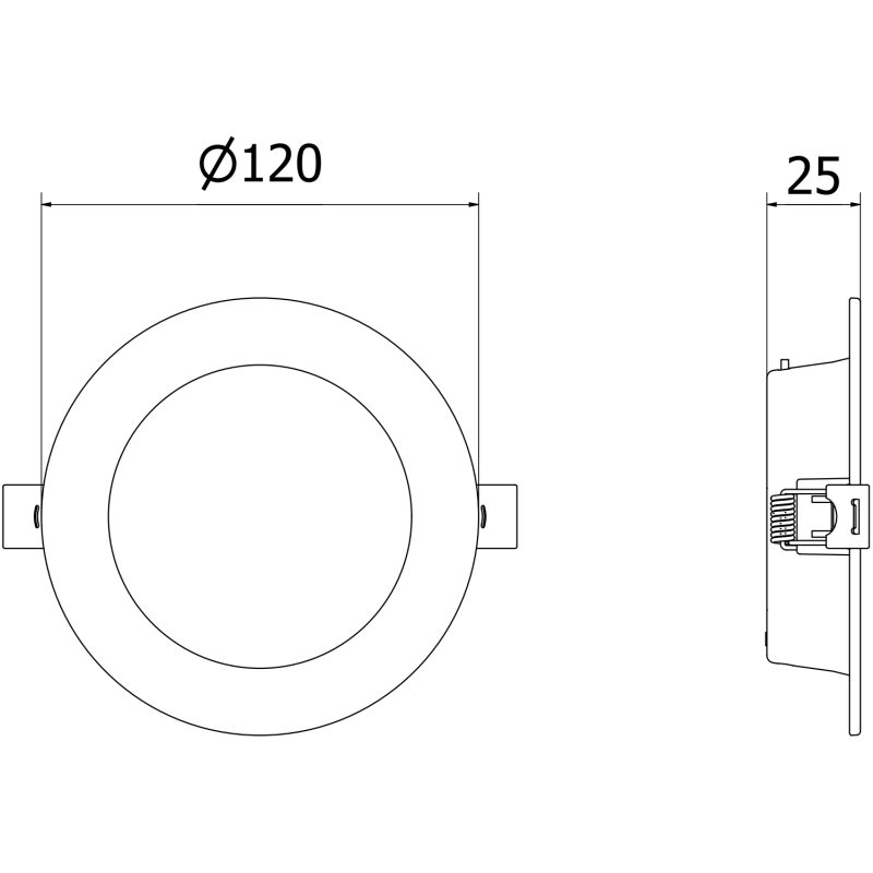 Mexen LDRR stropní panel downlight LED zapuštěný, průměr 12 cm, 6W, Studená - 6500K, 600 lm, bílá - L210-012-0665-20