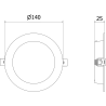 Mexen LDRR stropní LED downlight panel 14 cm, 9W, neutrální - 4000K, 990 lm, bílý - L210-014-0940-20