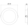 Mexen LDRR stropní panel downlight LED zapuštěný fi 17 cm, 12W, Neutrální - 4000K, 1320 lm, bílý - L210-017-1240-20