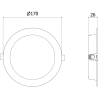 Mexen LDRR stropní panel downlight LED zapuštěný fi 17 cm, 12W, Neutrální - 4000K, 900 lm, černý - L210-017-1240-70
