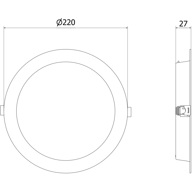 Mexen LDRR stropní panel downlight LED zapuštěný fi 22 cm, 18W, Neutrální - 4000K, 1980 lm, bílý - L210-022-1840-20