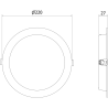 Mexen LDRR stropní panel downlight LED zapuštěný fi 22 cm, 18W, Neutrální - 4000K, 1440 lm, černá - L210-022-1840-70