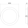 Mexen LDRR led svítící stropní panel vestavný fi 22 cm, 18W, Studená - 6500K, 1980 lm, bílý - L210-022-1865-20