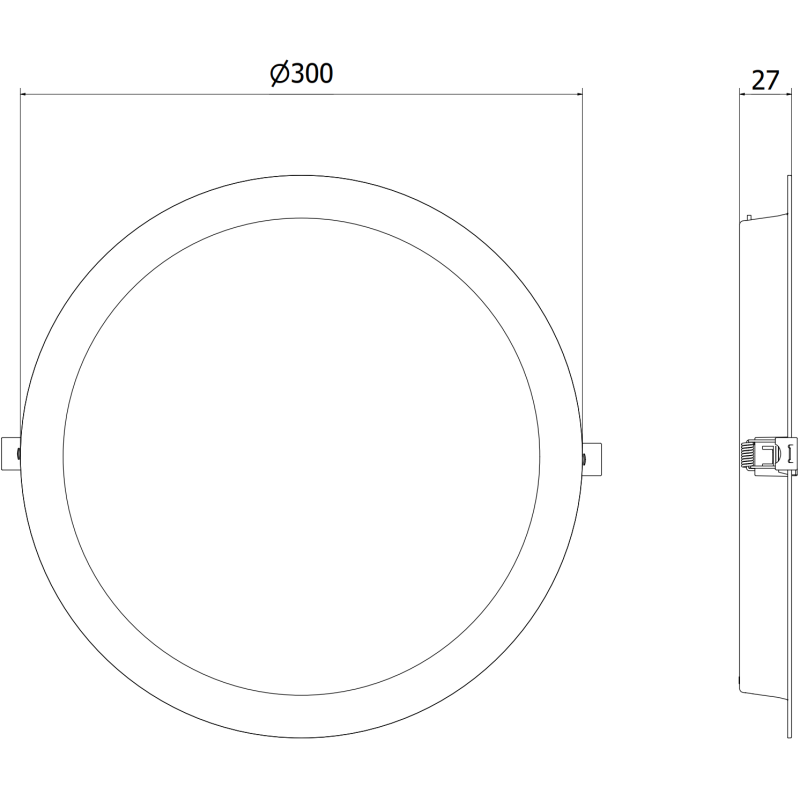 Mexen LDRR stropní panel downlight LED zapuštěný fi 30 cm, 24W, Neutrální - 4000K, 1920 lm, černý - L210-030-2440-70