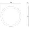 Mexen LDRR stropní panel downlight LED zapuštěný fi 30 cm, 24W, Neutrální - 4000K, 1920 lm, černý - L210-030-2440-70
