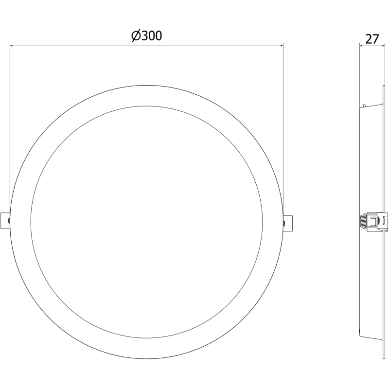 Mexen LDRR stropní panel downlight LED zapuštěný průměr 30 cm, 24W, Studená - 6500K, 2640 lm, bílá - L210-030-2465-20