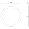 Mexen LDRR stropní panel downlight LED zapuštěný průměr 30 cm, 24W, Studená - 6500K, 2640 lm, bílá - L210-030-2465-20