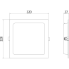 Mexen LDRR stropní panel downlight LED zapuštěný 22 x 22 cm, 18W, Studená - 6500K, 1440 lm, černý - L211-022-1865-70