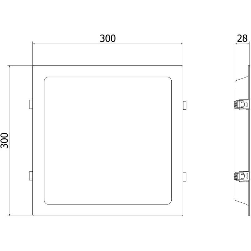 Mexen LDRR podhledový panel downlight LED zapuštěný 30 x 30 cm, 24W, Neutrální - 4000K, 2640 lm, bílý - L211-030-2440-20