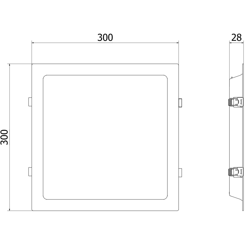 Mexen LDRR stropní panel downlight LED zapuštěný 30 x 30 cm, 24W, neutrální - 4000K, 1920 lm, černý - L211-030-2440-70