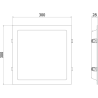 Mexen LDRR stropní panel downlight LED zapuštěný 30 x 30 cm, 24W, neutrální - 4000K, 1920 lm, černý - L211-030-2440-70