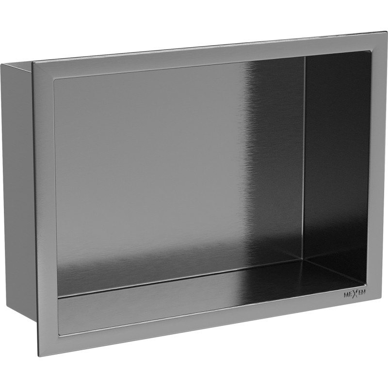 Mexen X-Wall-R nástěnná police s límcem 30 x 20 cm, kartáčovaná gun gray - 19E0302010