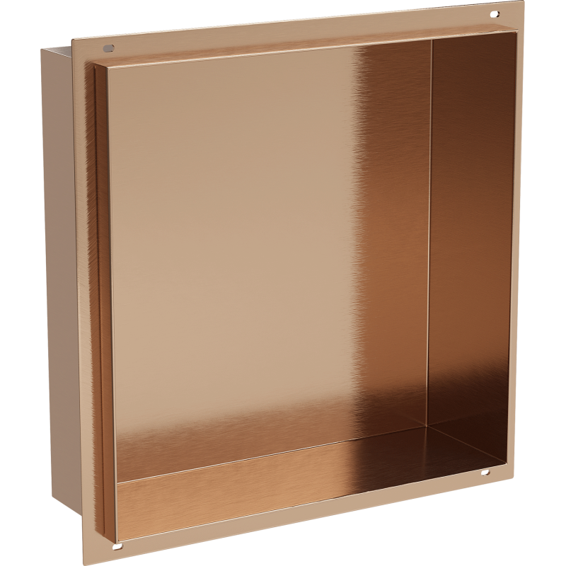 Mexen X-Wall-NR nástěnná polička bez lemu 30 x 30 cm, kartáčovaná měď - 19C1303010