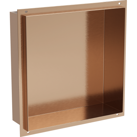 Mexen X-Wall-NR nástěnná polička bez lemu 30 x 30 cm, kartáčovaná měď - 19C1303010