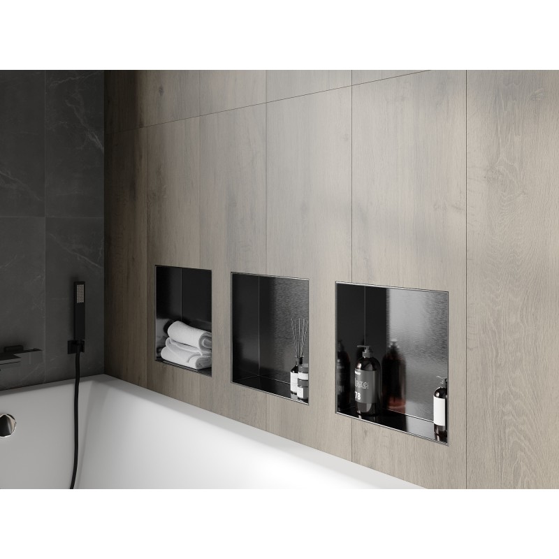 Mexen X-Wall-NR nikový regál bez límce 30 x 30 cm, kartáčovaná gun grey - 19E1303010