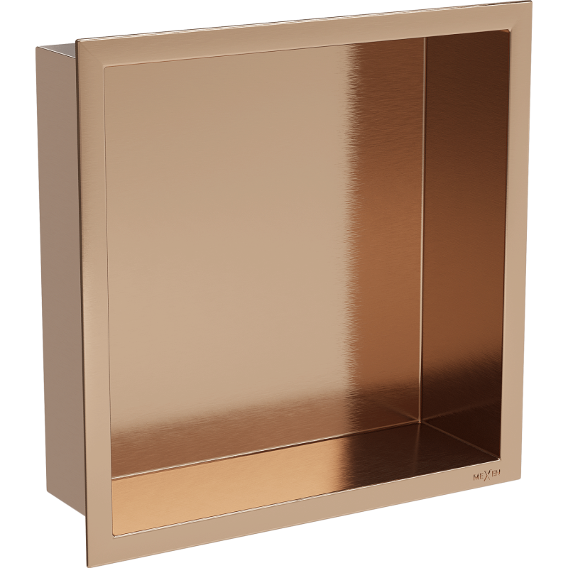 Mexen X-Wall-R nástěnná nika s přírubou 30 x 30 cm, kartáčovaná měď - 19C0303010
