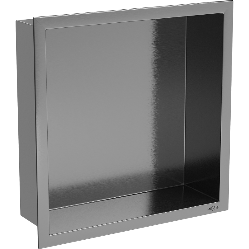 Mexen X-Wall-R zapuštěná polička s límcem 30 x 30 cm, gun grey kartáčovaný - 19E0303010