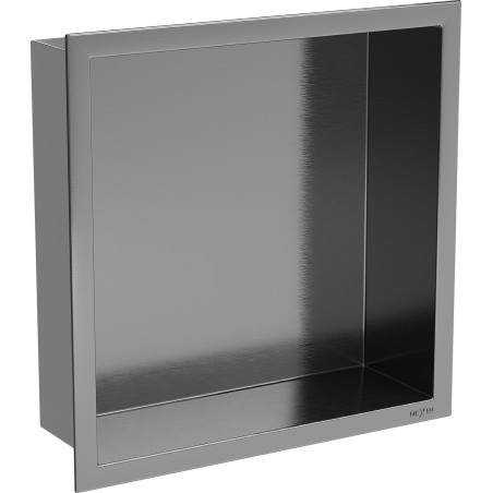 Mexen X-Wall-R nástěnná police s límcem 30 x 30 cm, gun šedá kartáčovaná - 19E0303010
