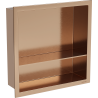 Mexen X-Wall-R nástěnná police s límcem a policí 30 x 30 cm, kartáčovaná měď - 19C0303010S