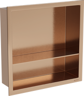 Mexen X-Wall-R nástěnná police s límcem a policí 30 x 30 cm, kartáčovaná měď - 19C0303010S
