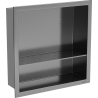 Mexen X-Wall-R nástěnná police s límcem a policí 30 x 30 cm, kartáčovaná gun grey - 19E0303010S
