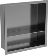Mexen X-Wall-R nástěnná police s límcem a policí 30 x 30 cm, kartáčovaná gun grey - 19E0303010S