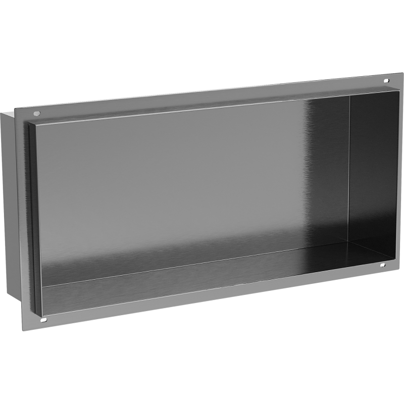 Mexen X-Wall-NR niková police bez příruby 45 x 20 cm, kartáčovaná gun grey - 19E1452010