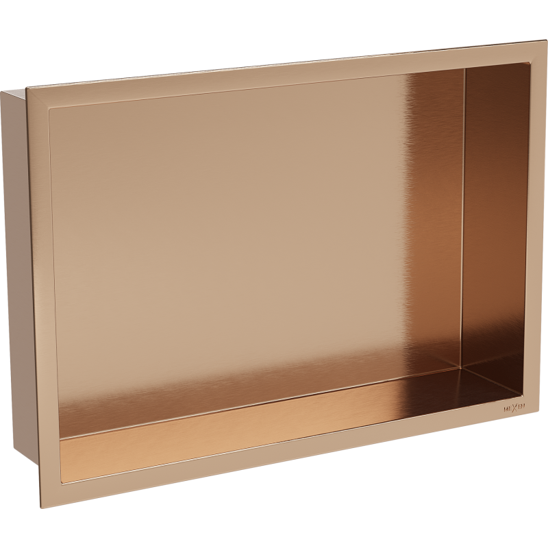 Mexen X-Wall-R nástěnná polička s límcem 45 x 30 cm, kartáčovaná měď - 19C0453010
