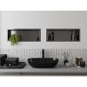 Mexen X-Wall-R rohová polička s obrubou 60 x 20 cm, kartáčovaný gun grey - 19E0602010
