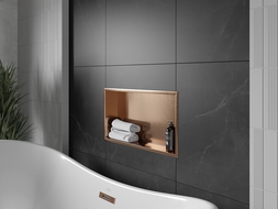 Mexen X-Wall-R výklenková polička s límcem 60 x 30 cm, kartáčovaná měď - 19C0603010