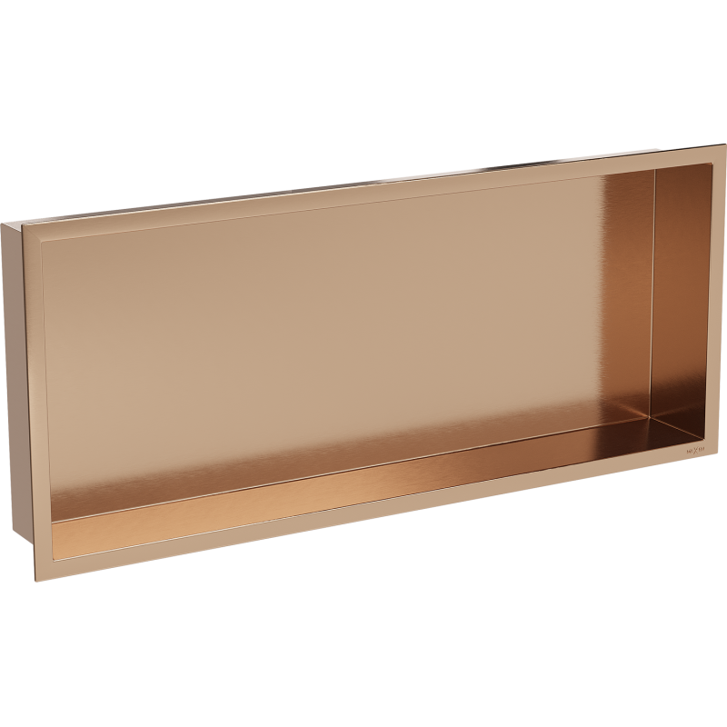 Mexen X-Wall-R nástěnná police s límcem 75 x 30 cm, kartáčovaná měď - 19C0753010