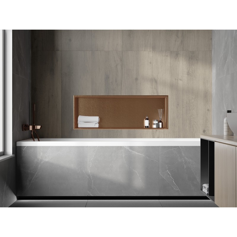 Mexen X-Wall-R zapuštěná polička s límcem 90 x 30 cm, kartáčovaná měď - 19C0903010