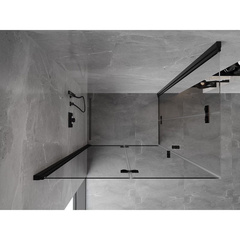 Mexen Mist-F Duo skládací sprchový kout levý 120 x 105 cm, transparent, černá - 8A6-120L-105P-70-00
