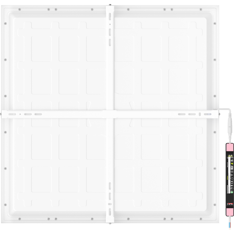 Mexen Brill-S LED stropní panel k přisazení 60 x 60 cm, 48W, Neutrální - 4000K, 5280 lm, bílá - L206-060-060-4840-20