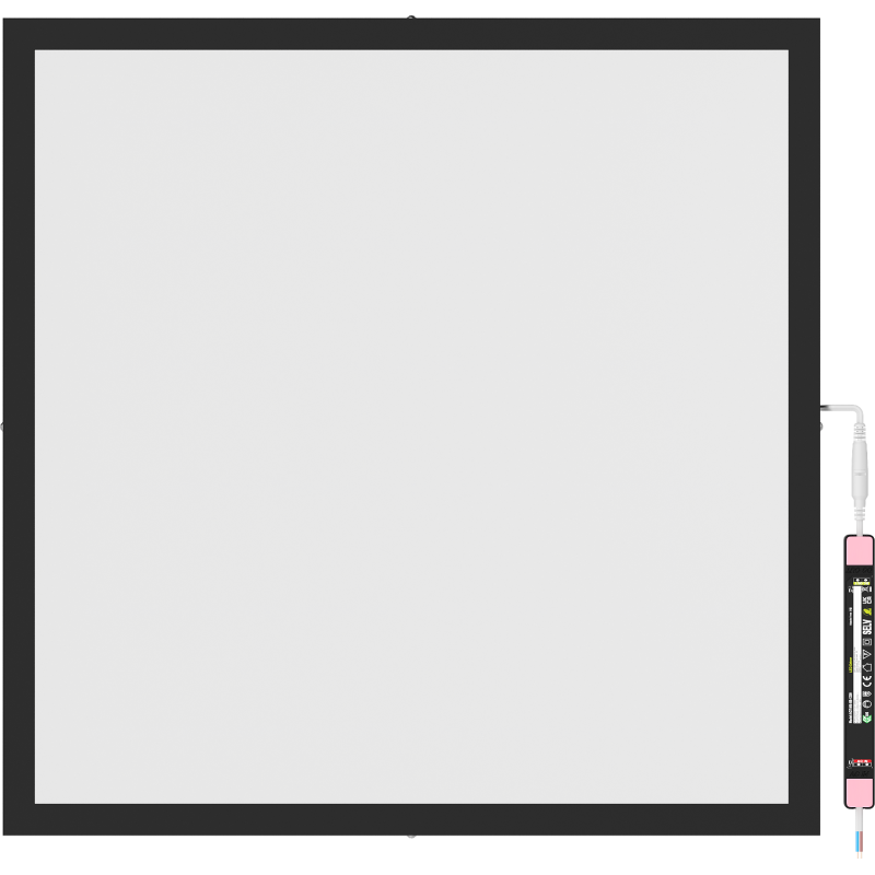 Mexen Brill-S LED stropní panel přisazený 60 x 60 cm, 48W, Neutrální - 4000K, 4800 lm, černý - L206-060-060-4840-70