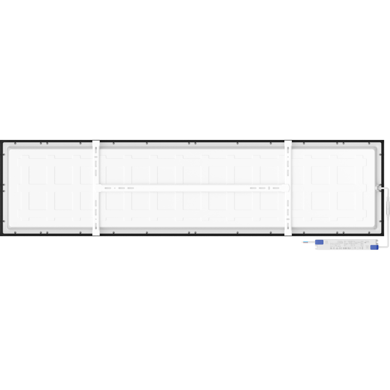 Mexen Brill-S LED stropní panel na povrch 120 x 30 cm, 36W, Neutrální - 4000K, 3960 lm, černý - L207-120-030-3640-70