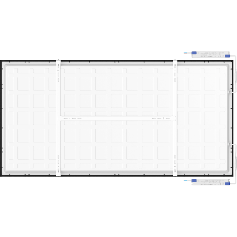 Mexen Brill-S LED stropní panel přisazený 120 x 60 cm, 60W, Neutrální - 4000K, 6600 lm, černý - L207-120-060-6040-70