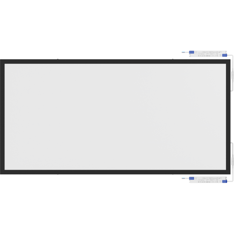 Mexen Brill-S LED stropní panel přisazený 120 x 60 cm, 60W, Neutrální - 4000K, 6600 lm, černý - L207-120-060-6040-70
