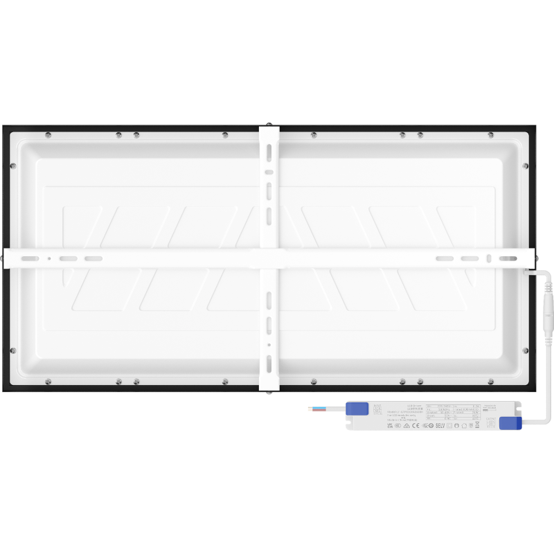 Mexen Brill-S LED stropní panel přisazený 60 x 30 cm, 24W, Neutrální - 4000K, 2640 lm, černý - L207-060-030-2440-70