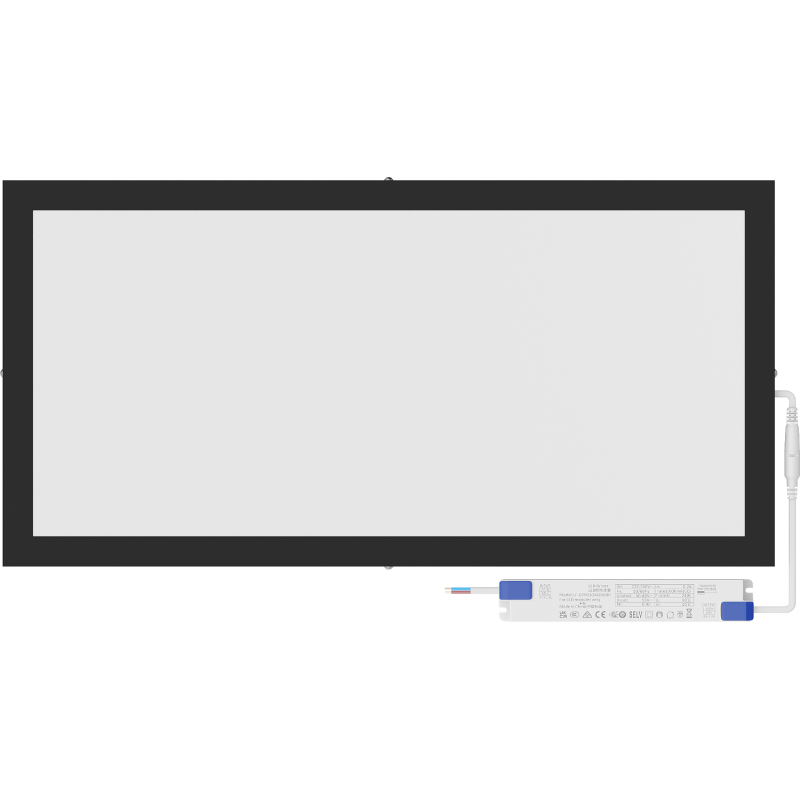 Mexen Brill-S LED stropní panel 60 x 30 cm, 24W, neutrální - 4000K, 3456 lm, černý - L207-060-030-2440-70