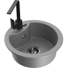 Mexen Diego granitový dřez 1-komorový s kuchyňskou baterií Rita, šedý - 6512-71-670300-70-B