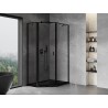 Mexen Mist asymetrická pětiúhelníková sprchová kabina levá 80 x 100 cm, černý rám, černá - 8A8-080-100-70-70-L