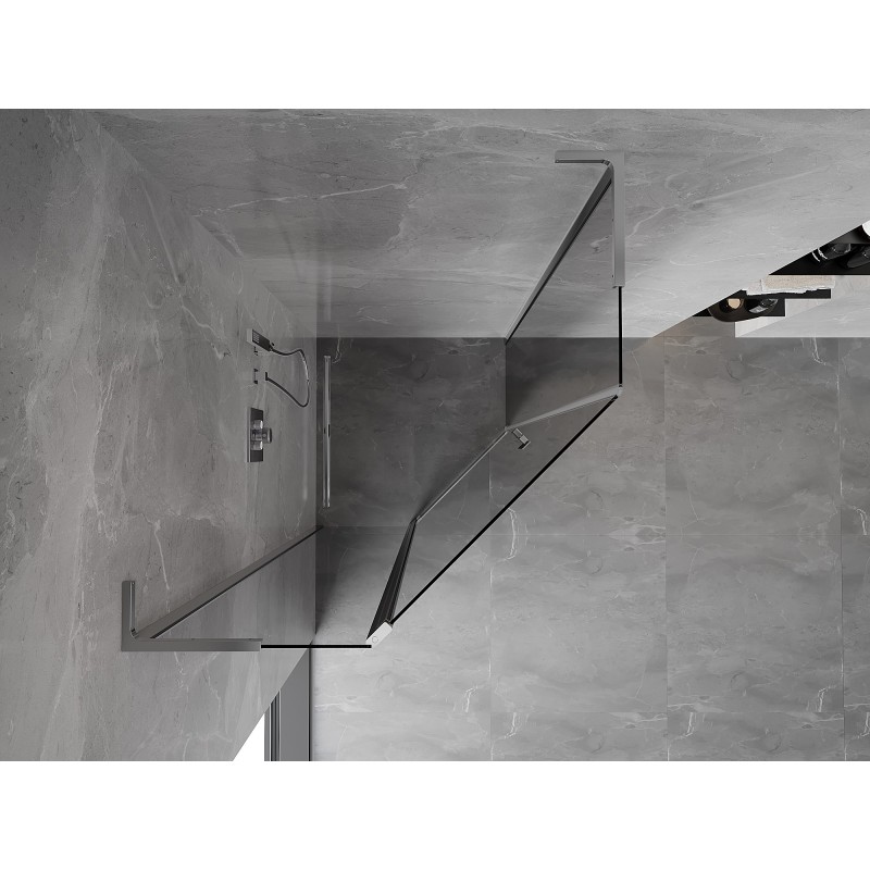 Mexen Mist L pětiúhelníkový sprchový kout otočný 90 x 90 cm, průhledný, chrom - 8A8L-090-090-01-00