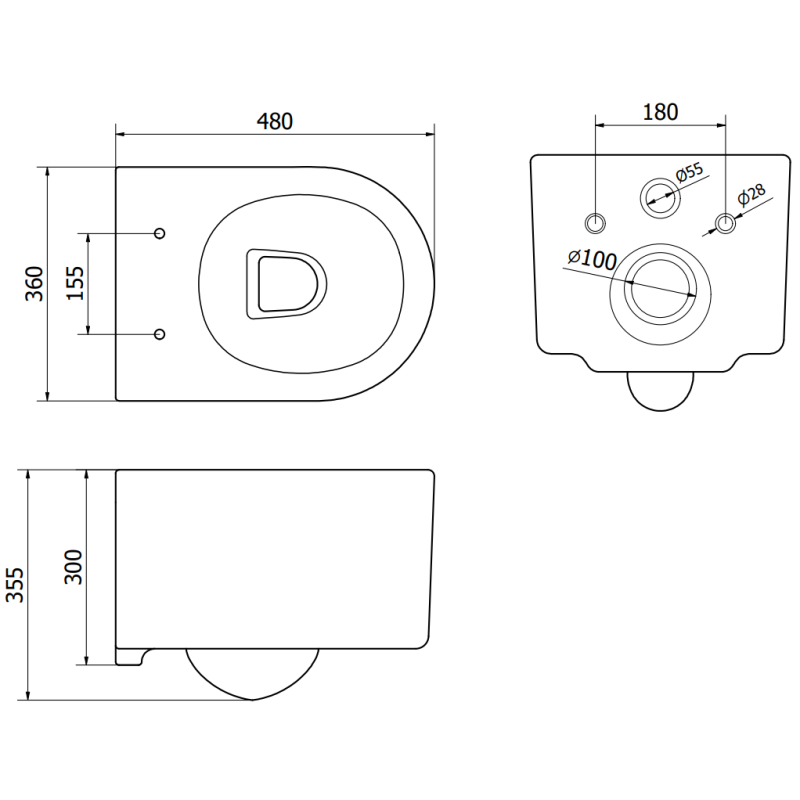 Mexen Sofia WC mísa s tvrdým pomalu padajícím sedátkem, lesklá bílá - 30798000